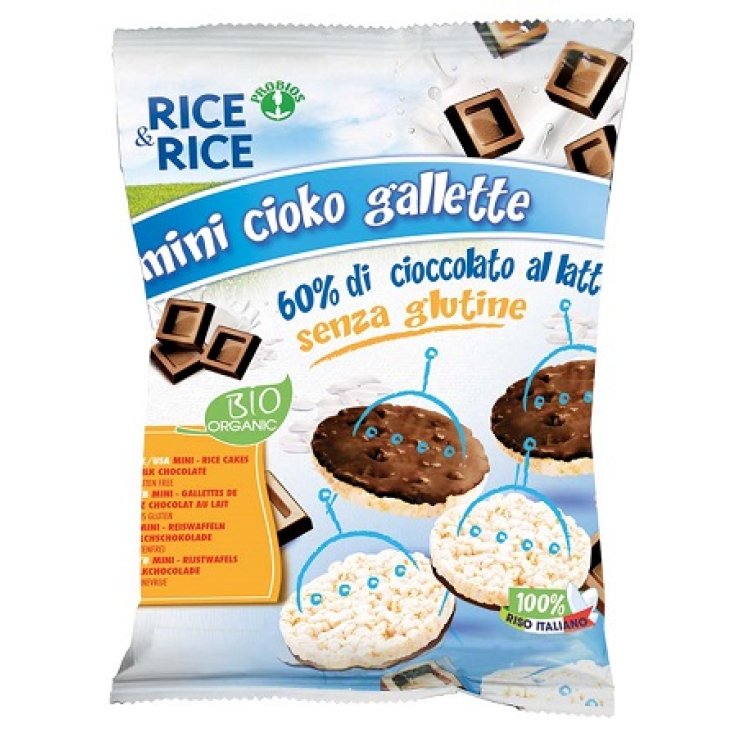RICE&RICE MINI CIOKO GALLETTE RICOPERTE DI CIOCCOLATO AL LATTE 60 G SENZA LIEVITO
