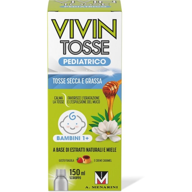 VIVIN TOSSE PEDIATRICO SCIROPPO PER TOSSE SECCA E GRASSA GUSTO FRAGOLA E CREME CARAMEL 150 ML