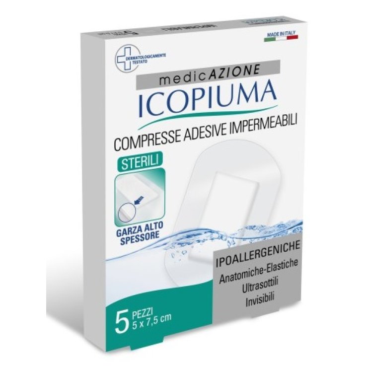 GARZA COMPRESSA ICOPIUMA MEDICATA POSTOPERATORIA 5X7,5 CM 5PEZZI