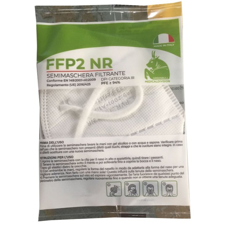 GREENBULL FFP2 NR SEMIMASCHERA FILTRANTE 1 PEZZO