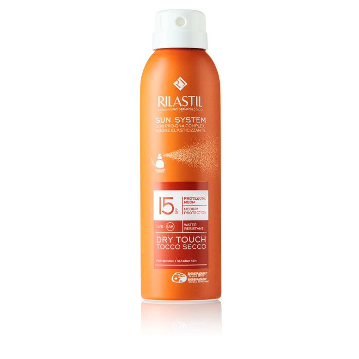 RILASTIL SUN SYSTEM DRY DRY TOUCH SPF 15 PROTEZIONE MEDIA WATER RESISTANT 200 ML