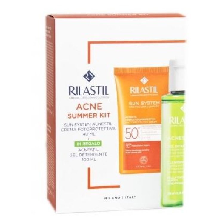 RILASTIL SUN SYSTEM ACNESTIL SPF50+ CREMA + DETERGENTETE OMAGGIO 100 ML