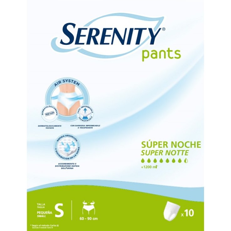 PANNOLONE MUTANDINA SERENITY PANTS SUPER NOCHE SMALL 10 PEZZI